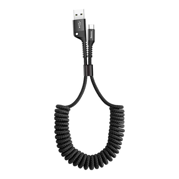 کابل شارژ و انتقال داده لایتنینگ تلفنی بیسوس Baseus Fish eye Spring Lightning Cable 1m